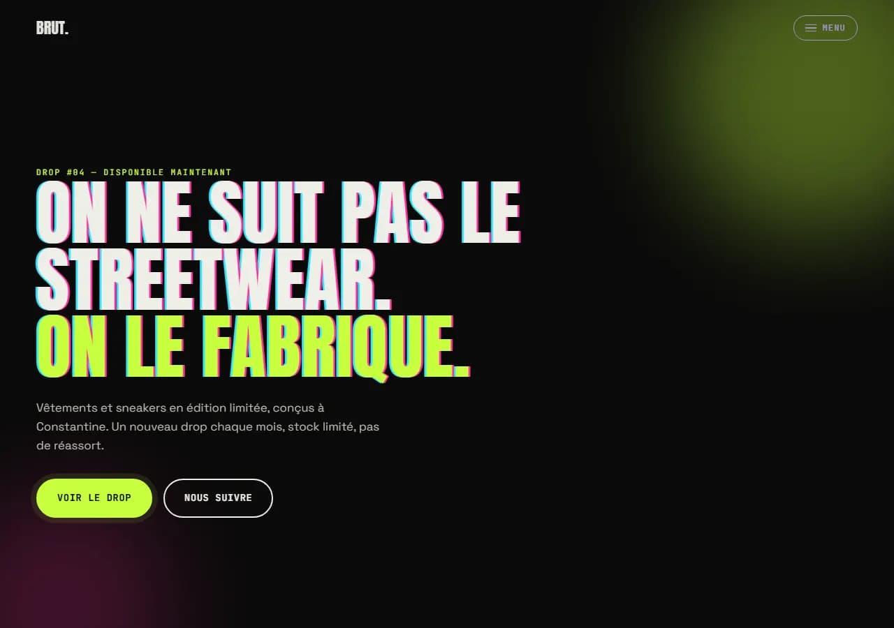 Aperçu d'un site vitrine